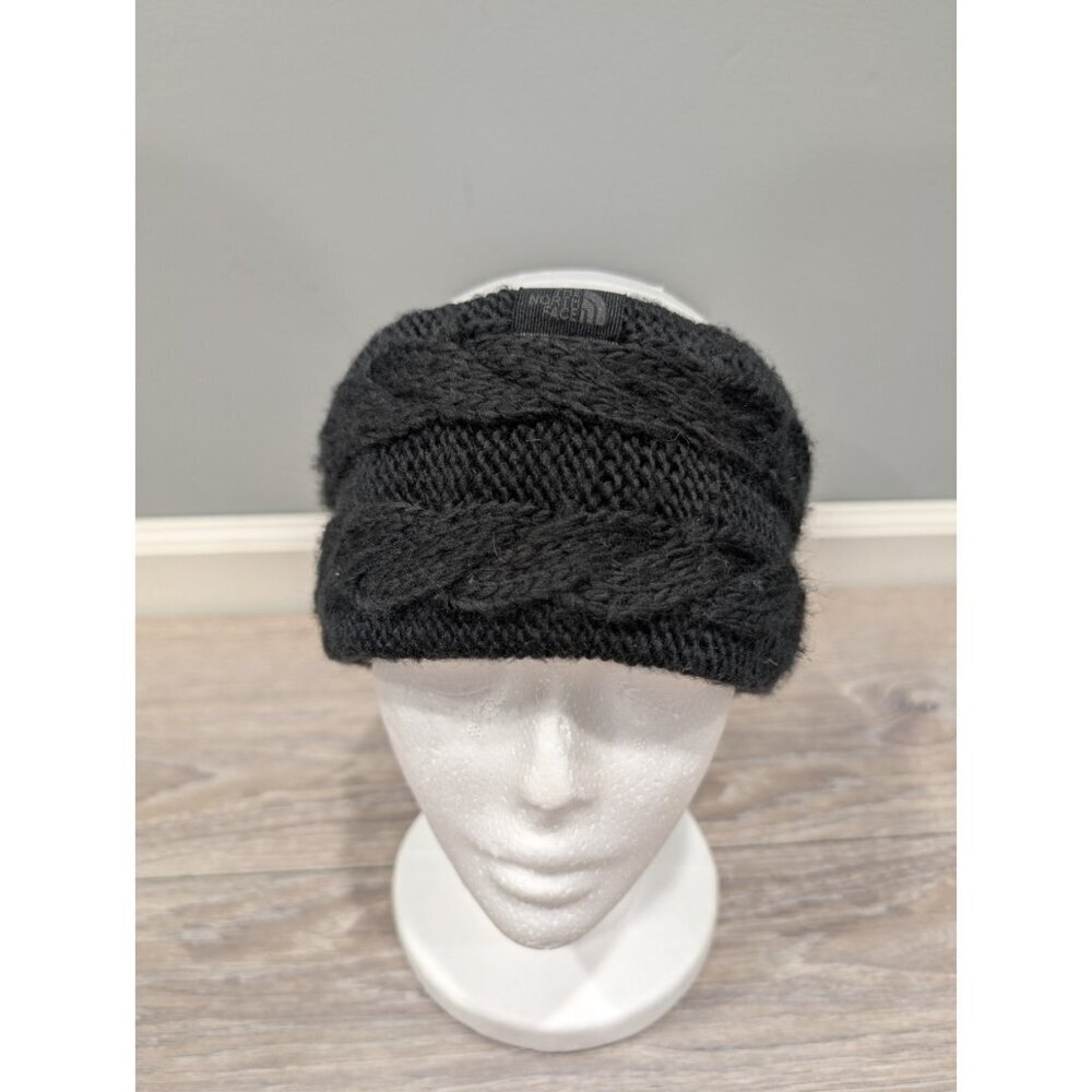 The North Face Oh Mega Earband Dark Gray Headband Cable Knit Fleece Lined